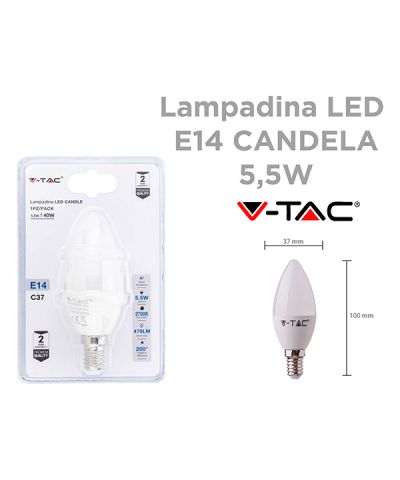 LAMPADA LED CANDELA 4,5 WATT 470 lm E14